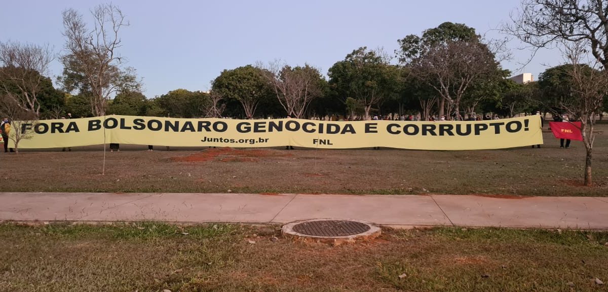 FNL e movimentos sociais constroem acampamento popular no DF em dia nacional de lutas por impeachment de Bolsonaro