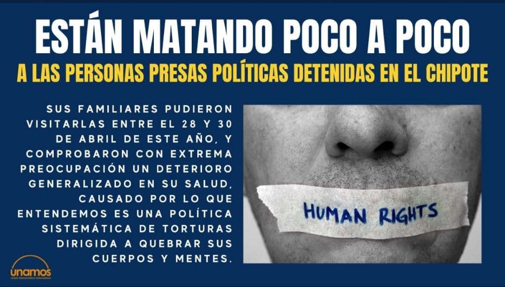 Comunicado de familiares de pessoas presas políticas sequestradas a partir de maio de 2021 no centro de investigação policial El Chipote