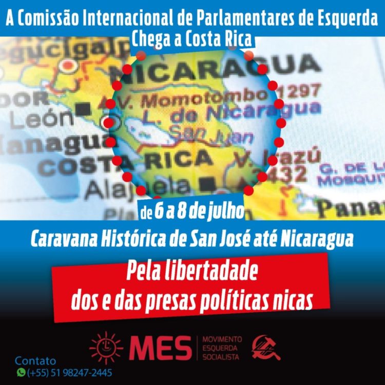 MES/PSOL participará da Caravana em Solidariedade aos Perseguidos na Nicarágua