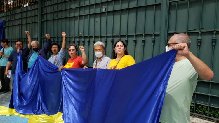 Protesto em São Paulo marca um ano de guerra na Ucrânia