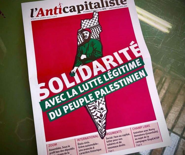 Solidariedade com o NPA francês! A extrema direita e o sionismo querem calar a solidariedade com a luta do povo palestino!