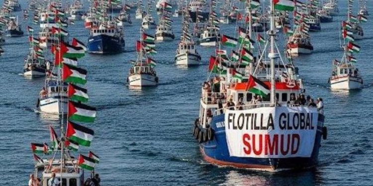 Noite sob cerco: Israel usa navios, drones e submarinos para intimidar a Global Sumud Flotilla